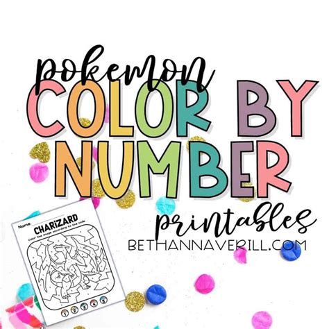 Image result for Pokemon Color by Number Coloring Pages