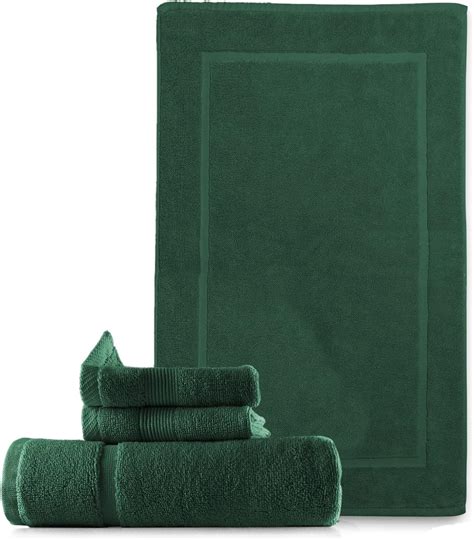 Amazon.com: Hearth & Harbor Bath Mat Towels - 100% Ring Spun Cotton ...