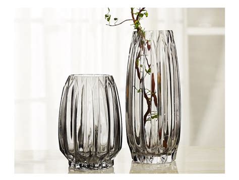 简约竖棱玻璃花瓶创意彩色透明百合花器客厅大号水养插花花瓶摆件-阿里巴巴