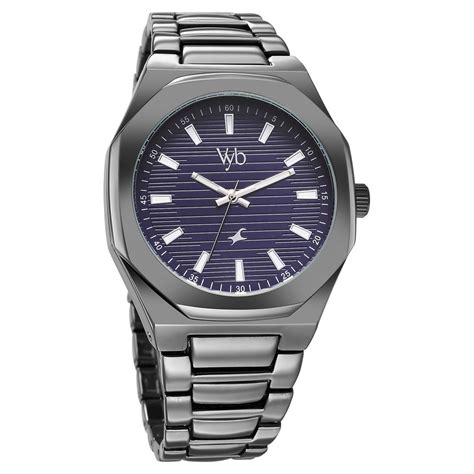 Buy Online Fastrack Vyb Limitless Quartz Analog Blue Dial Grey Color ...
