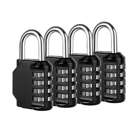 Buy Combination Lock, 4 Pack, 4 Digit Combination Padlock for School ...