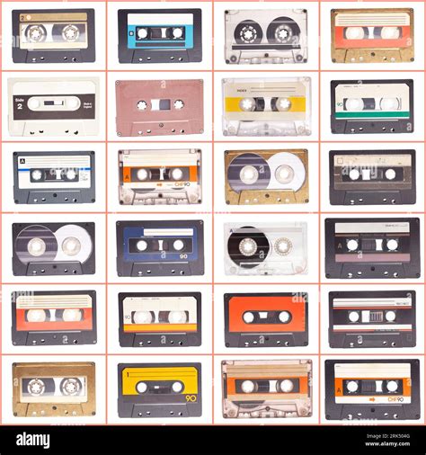 Collection of various vintage audio cassettes tapes Stock Photo - Alamy