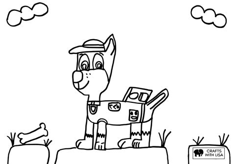 Chase Paw Patrol Coloring Page - Crafts With Lisa