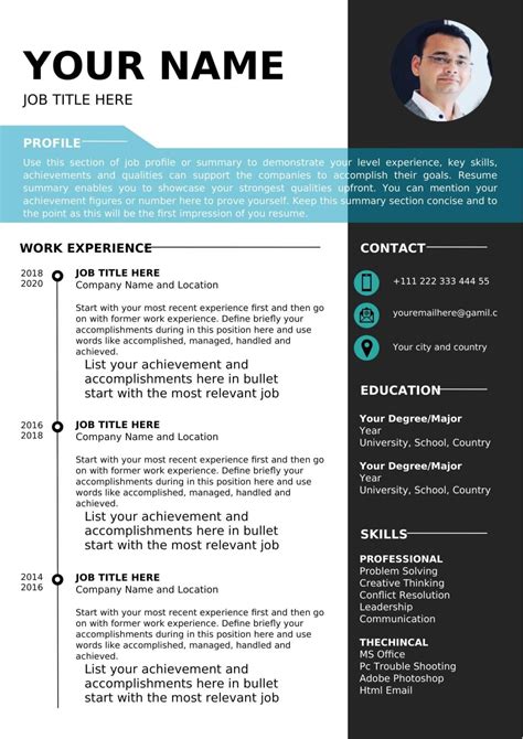 2 Page Resume Template Free Download Word (.docx & .pdf)