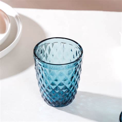 Water Glass Blue Set Of 6 250 ml Online - Premium Tumbler | Nestasia