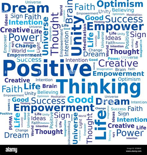 Word Cloud Tag - Positive Thinking in Blue Colors Stock Vector Image ...