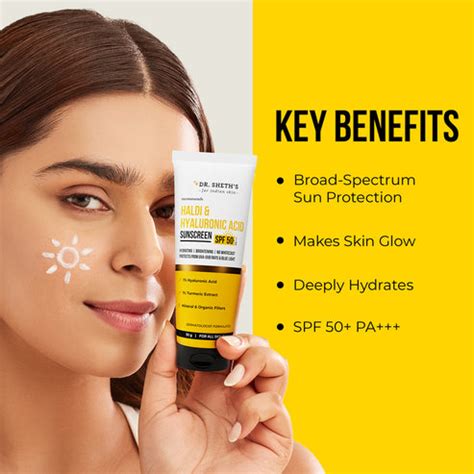 Hyaluronic Acid Sunscreen 50g| Turmeric & SPF 50+ PA+++ – Dr Sheth's
