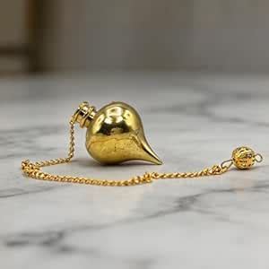 Plus Value Orbit Brass Pendulum Dowsing with 4 Dowser Charts, Jute Bag ...