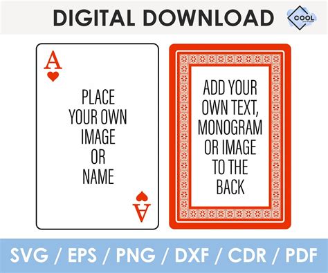 Editable Playing Cards Template With Blank Middle, Svg, Png, Cricut ...