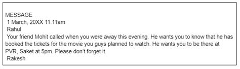 Image result for Message Writing Sample