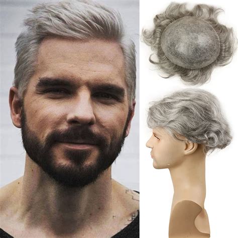 Buy Voloria Men’s Toupee Ultra Transparent Thin Skin PU Replacement ...