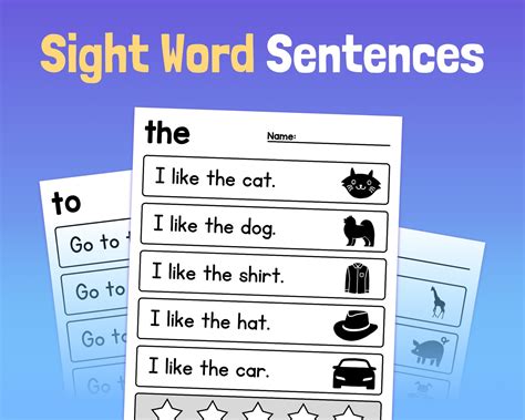 Sight Word Sentence Practice Kindergarten & 1st Grade Guided - Etsy UK