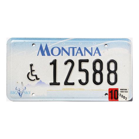 2002 Montana Disabled License Plate #12588 | Big Sky Plates