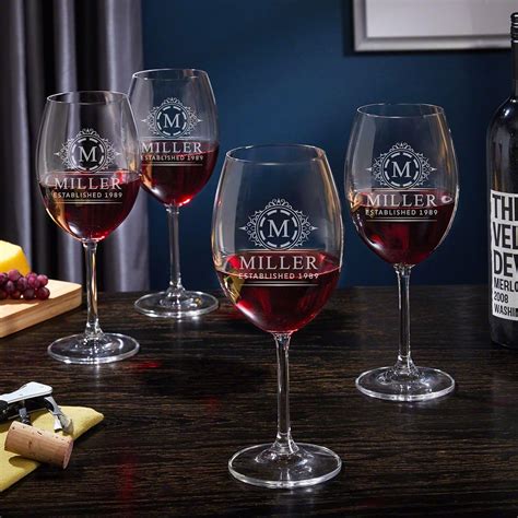 Amazon.com | Personalized Custom Wine Glasses - Hamilton, Set of 4 ...