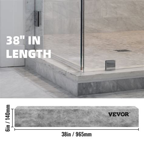 VEVOR Shower Curb, 38'' x 4'' x 6'', Cuttable Waterproof XPS Foam Curb ...