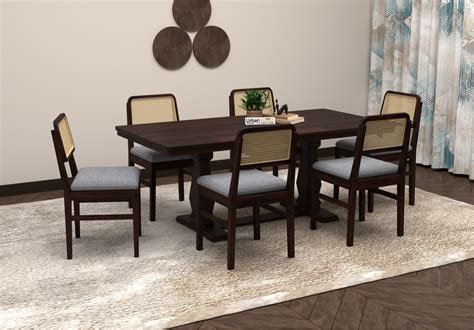 Buy Retro Dining Table Set (Walnut Finish) Online in India | UrbanWood