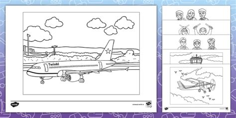 Avioane – Desene de colorat (teacher made) - Twinkl