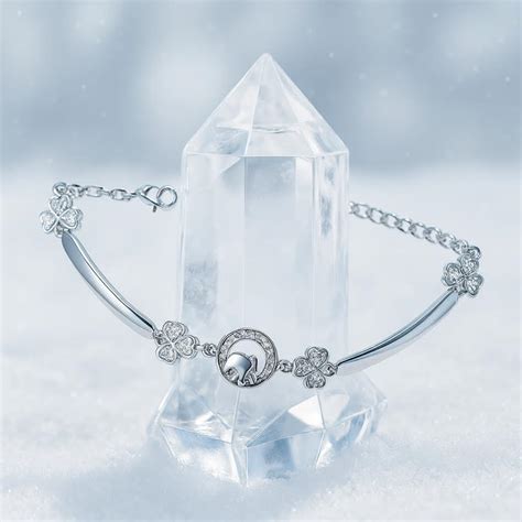 925 Sterling Silver Dolphin & Clover Charm Bracelet for Women | Adjust ...