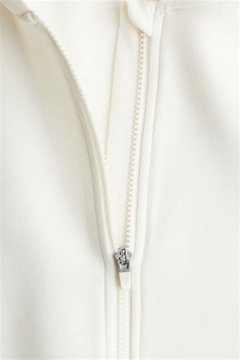 Zip-through sports hoodie with DryMove™ - White - Kids | H&M IN