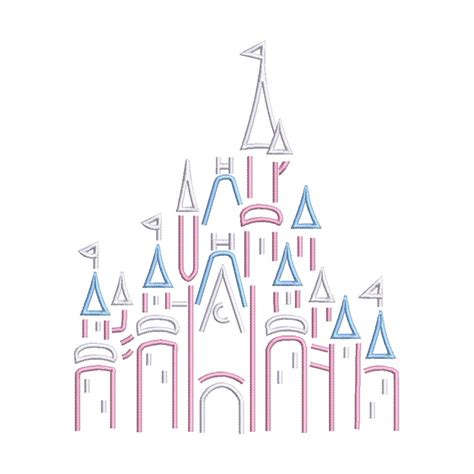 Cinderella Castle Outline Machine Embroidery Design. - Etsy