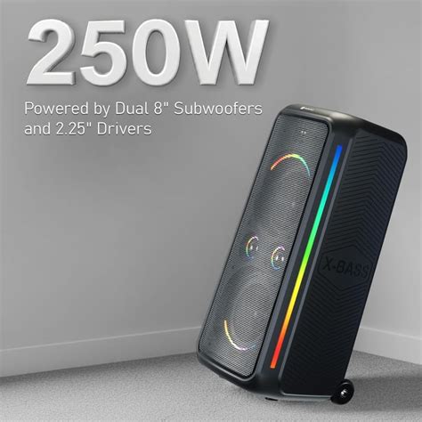 Portronics 250W Iron Beats 5 Prime Wireless Wheeled Party Speaker with ...