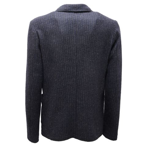 6037AI giacca uomo FRED MELLO men wool blend striped blue/grey jacket
