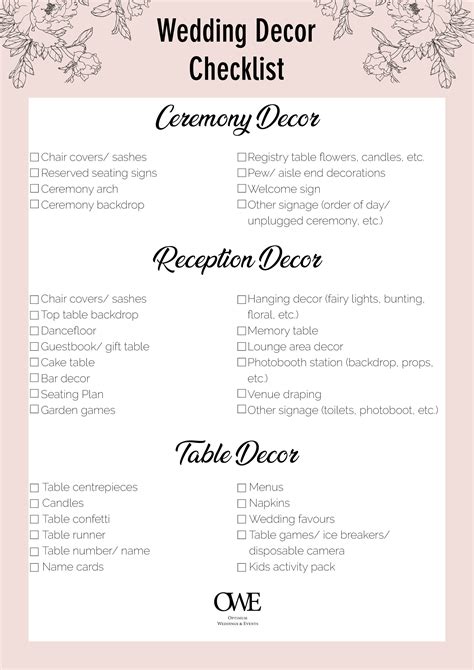 Image result for Wedding Reception Decor Checklist