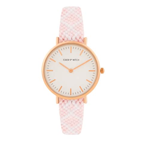 Shop online Loomed Aura Rose gold Watch Featuring A Light Pink Macramé ...