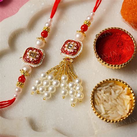 Buy Floral Delight Bhaiya Bhabhi Rakhi Online in India - Mypoojabox.in