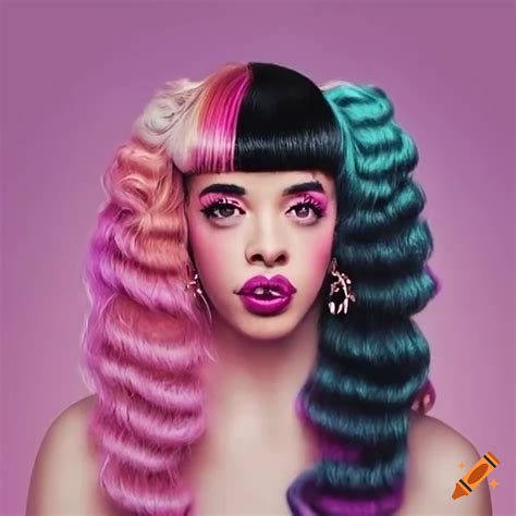 Melanie martinez-inspired art with black and pink hair