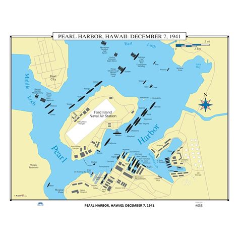 Pearl Harbor Dec 7 1941 Map » Shop U.S. & World History Maps | Pearl ...