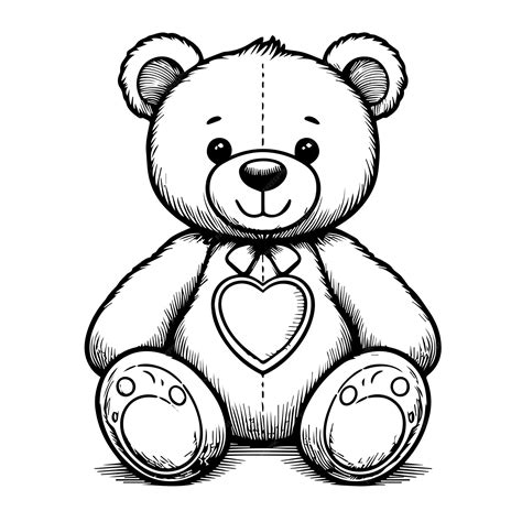 Free Vector Teddy Bear Outline Drawing | Premium AI-generated vector