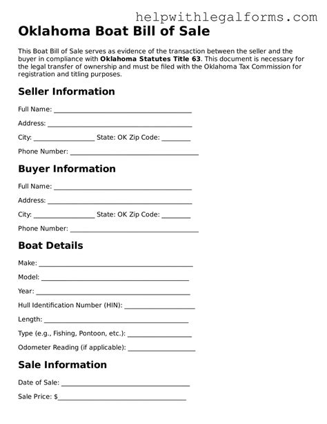 Make Your Oklahoma Boat Bill of Sale With Our Free Template