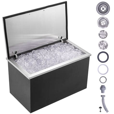 VEVOR Drop in Ice Bin Chest 20x20x15 inch Drop in Cooler Stainless Steel Outdoor Drop in Ice ...
