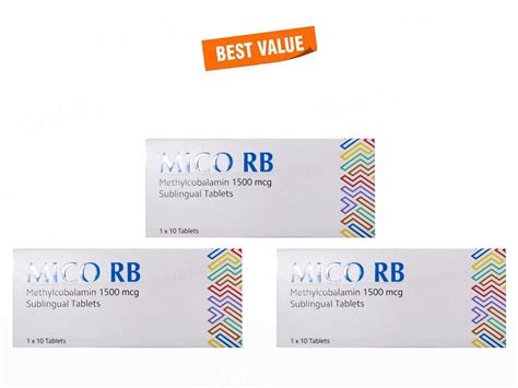 Buy Mico RB Methylcobalamin 1500mcg Sublingual Tablet Online at Best ...