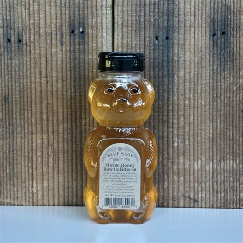 Raw Clover Honey Bear-Raw Unfiltered Clover Honey - 12oz Blue Sage ...