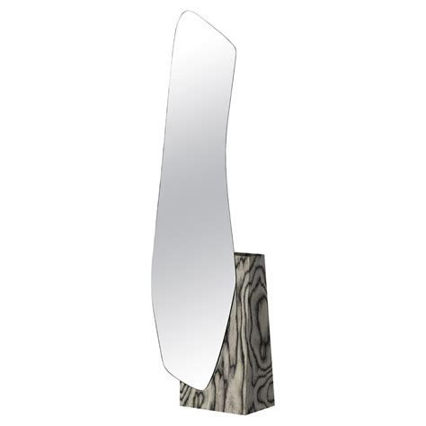 Modern Floor Mirror Lake 5 in Ettore Sottsass ALPI Wood Veneer by Noom ...