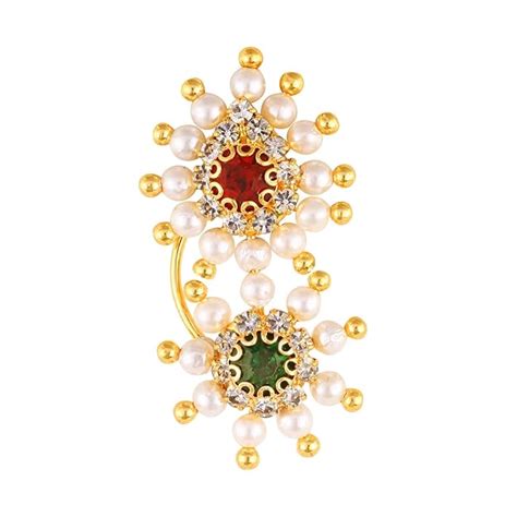 Buy Vighnaharta Gold Plated with Pearl CZ and Artificial stone Non ...