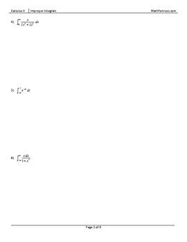 Image result for Improper Integrals Practice Problems
