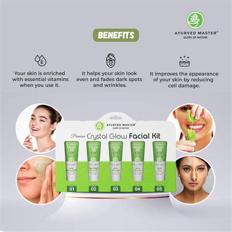 Premium Crystal Glow Facial Kit For Damage Skin & Shiny Look ( 5 step ...