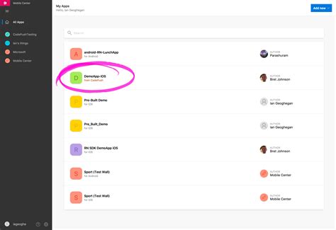 App Center Code Push 的图像结果
