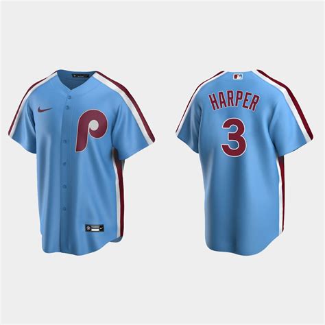 Men’s Bryce Harper #3 Philadelphia Phillies Cooperstown Collection Road ...