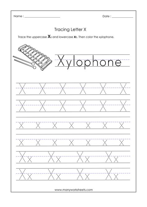 Letter X Tracing Worksheets Preschool | AlphabetWorksheetsFree.com