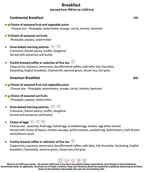 Menu at Crowne Plaza Gurgaon, an IHG Hotel, Gurugram Rural