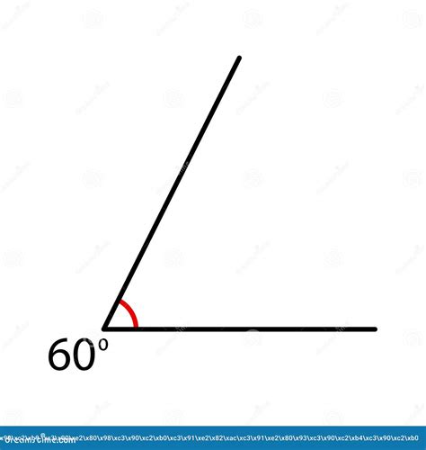 Angle Icon. Mathematic Corner 60 Degree Stock Illustration ...