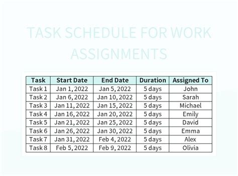Task Schedule Template Excel 的图像结果