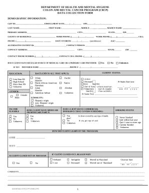 COLON AND RECTAL CANCER PROGRAM (CRCP) Doc Template | pdfFiller