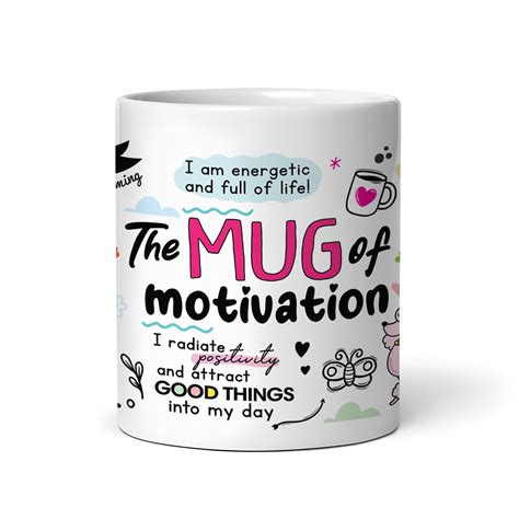 Buy Gogirgit Daily Affirmation & Motivation Mug Ceramic White Coffee ...
