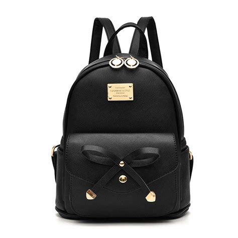 Girls Bowknot Cute Leather Backpack Mini Backpack Purse for Women ...