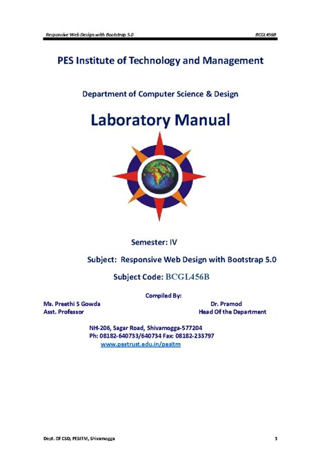 Laboratory Manual: Responsive Web Design with Bootstrap 5 - BCGL456B ...